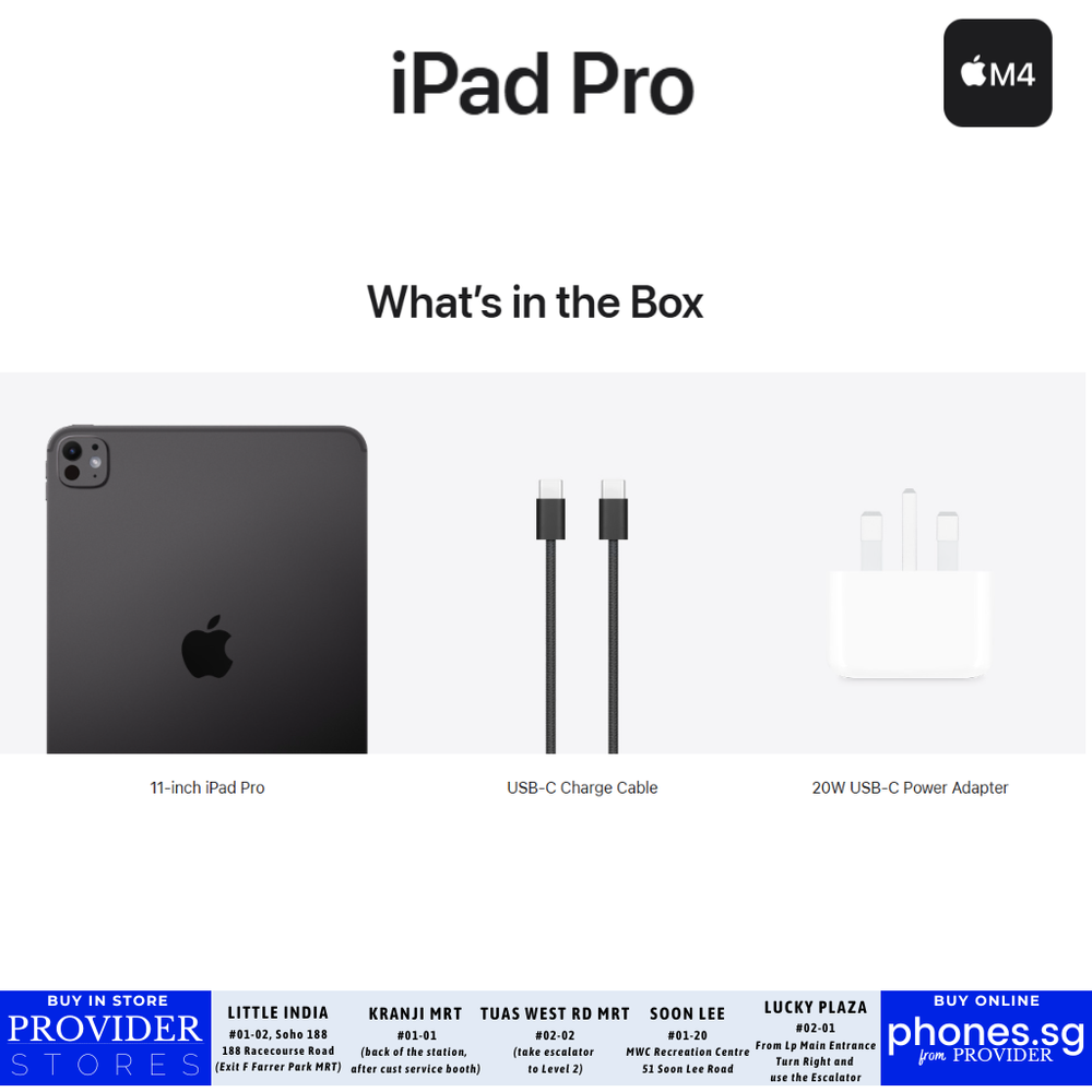 Apple 11-inch iPad Pro Wi-Fi + Cellular with M4 Chip - Singapore